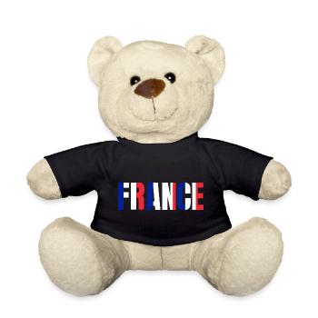 Flag France - Teddy Bear - black - Front