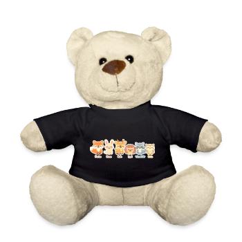 Niedliche Waldtiere Serie im Clipart-Stil - Teddy - Schwarz - Vorne