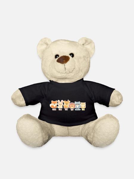 Niedliche Waldtiere Serie im Clipart-Stil - Teddy - Schwarz