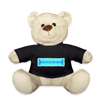 Life In The Fast Lane Float Funny Pool Saying - Teddy Bear - black - Front