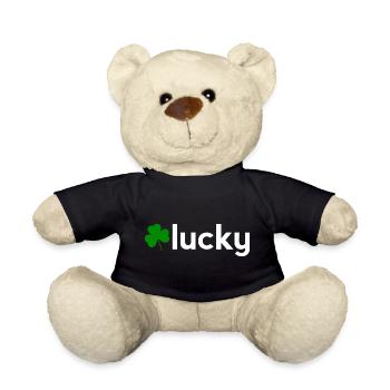 Lucky Shamrock Minimalistisches irisches Design - Teddy - Schwarz - Vorne