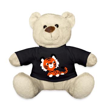 Heiterer Cartoon-Tiger von Cheerful Madness!! - Teddy - Schwarz - Vorne