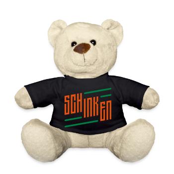 schinken schriftzug - Teddy - Schwarz - Vorne