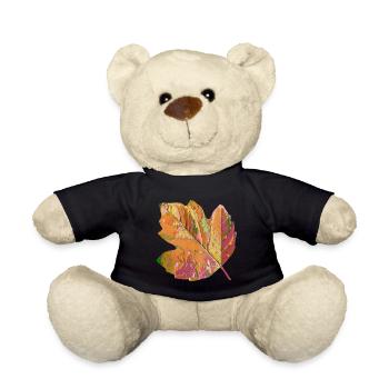 buntes Blatt, Laub, Baum, bunt, Jahreszeit, Herbst - Teddy - Schwarz - Vorne