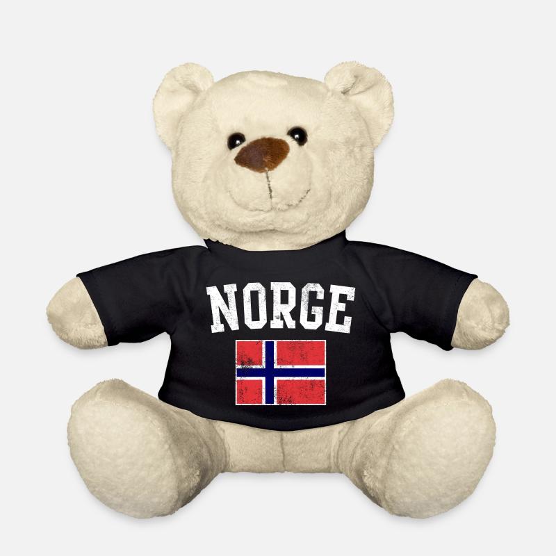 Norwegian Flag Emblem - Teddy Bear - black