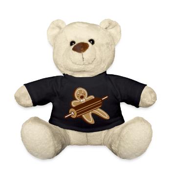 Nudelholz und Lebkuchenmann - Teddy - Schwarz - Vorne
