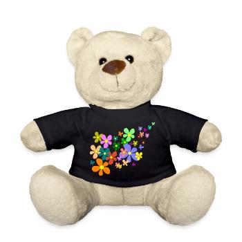 spring flowers - Teddy Bear - black - Front