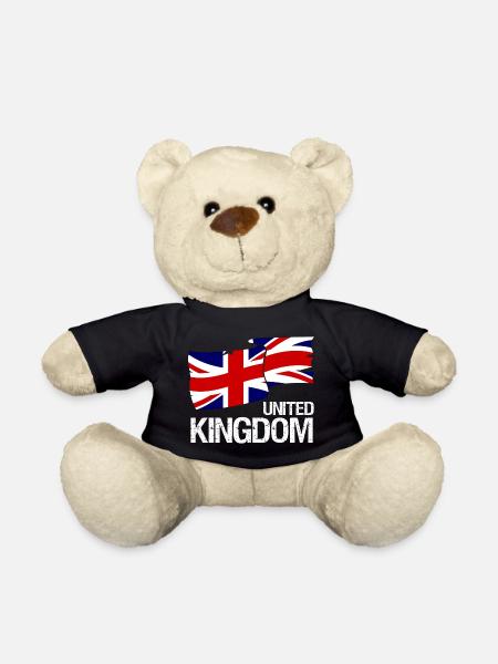 Great Britain Union Jack Flag - Design - Teddy Bear - black