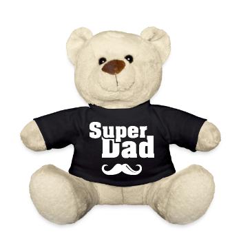 Super Vater Bart cool Dad Logo Symbol Spruch - Teddy - Schwarz - Vorne