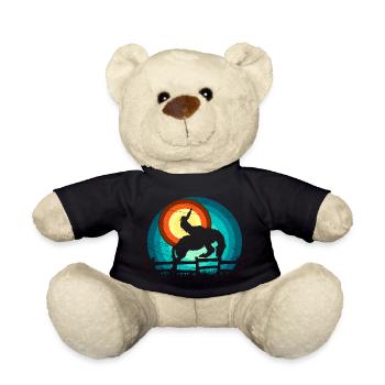 Cowboy at the rodeo design - Teddy Bear - black - Front