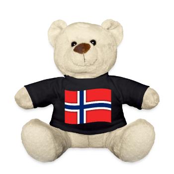 Norwegische Flagge - Teddy - Schwarz - Vorne