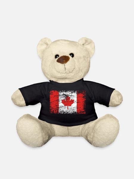 Kanada Flagge Alt Used Look Vintage - Teddy - Schwarz