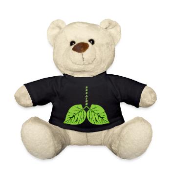 Breathe - nature - eco-green - Breathable Tshirt - Teddy Bear - black - Front