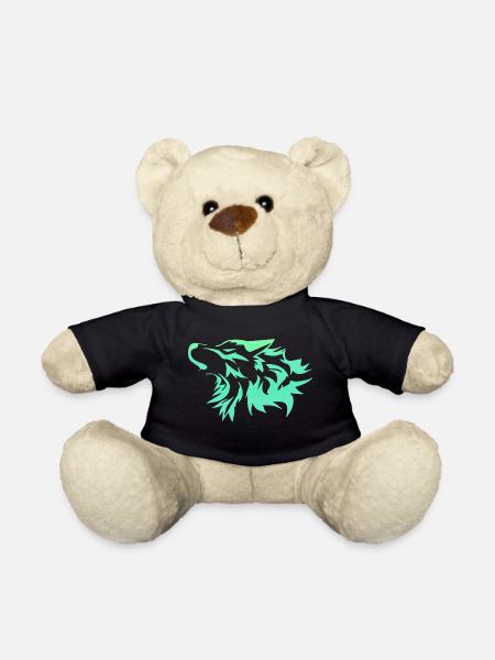 Wolf leuchtend grün - Teddy - Schwarz