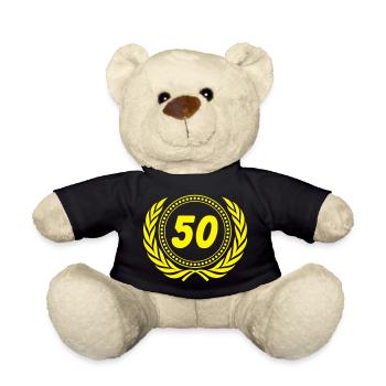 50.Geburtstag , 50 Jubiläum Lorbeerkranz ...(25) - Teddy - Schwarz - Vorne