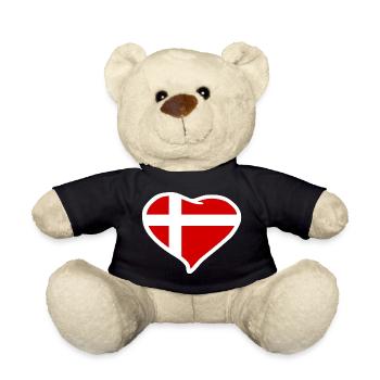 Denmark heart flag - Teddy Bear - black - Front