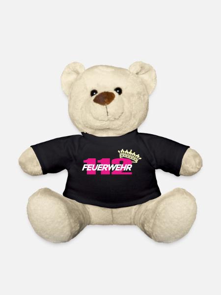 Firefighter fire pink - Teddy Bear - black