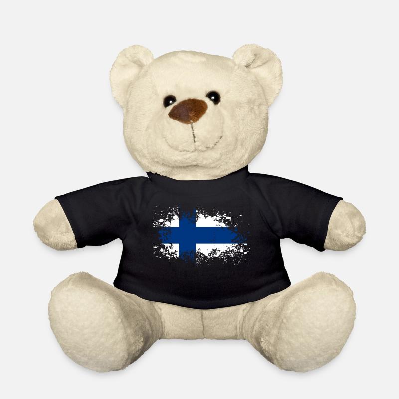 Finland Finland patch gift idea - Teddy Bear - black