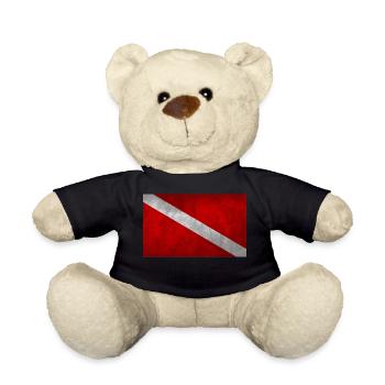 DIVING FLAG USED LOOK VINTAGE - Teddy Bear - black - Front