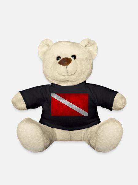 TAUCHERFLAGGE USED LOOK VINTAGE - Teddy - Schwarz