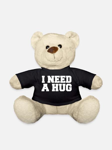 I Need A Hug - Umarmung Corona Geschenk Spruch - Teddy - Schwarz