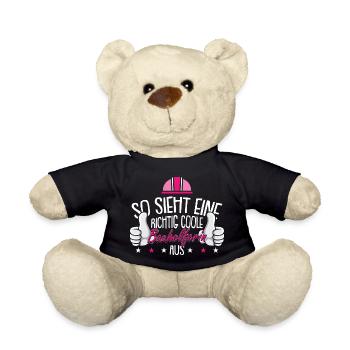Hausbau Eigenheim Bauhelferin Richtfest - Teddy - Schwarz - Vorne