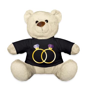 Zwei Ringe mit violetten Diamanten - Teddy - Schwarz - Vorne