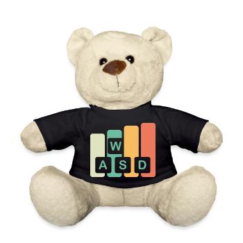 keys wasd gaming gift retro gamer icon Logo icon - Teddy Bear - black - Front