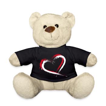 Indonésie drapeau du coeur - Nounours - noir - Devant