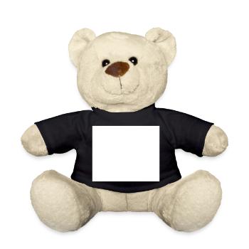Quatrat in white - Teddy Bear - black - Front