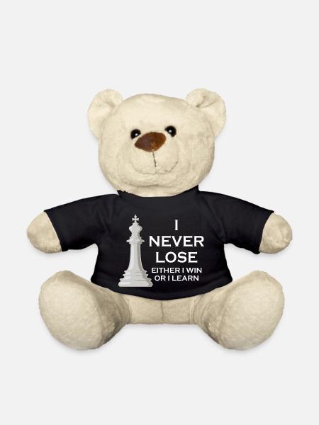 I Never Lose I Either Win Or I Learn Chess - Teddy Bear - black