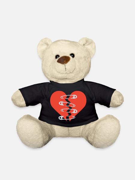 broken heart-repaired heart - Teddy Bear - black