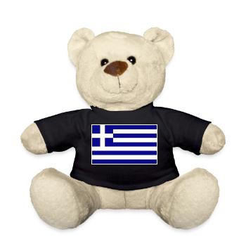 Greece Flag - Teddy Bear - black - Front