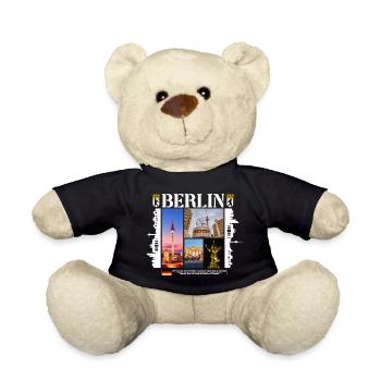 Berlin Deutschland Stadt Skyline Heimat Liebe - Teddy - Schwarz - Vorne