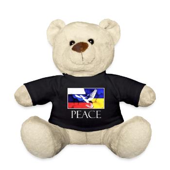 PEACE Russland Ukraine Friedenstaube - Teddy - Schwarz - Vorne