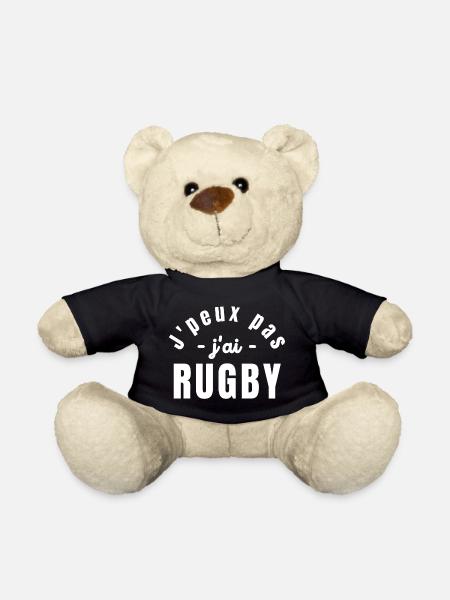 rugby, rugby sport, rugby humour - Nounours - noir