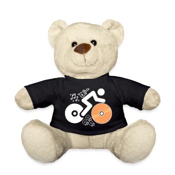 DJ-Figur mit Platten und Musiknoten - Teddy - Schwarz - Vorne
