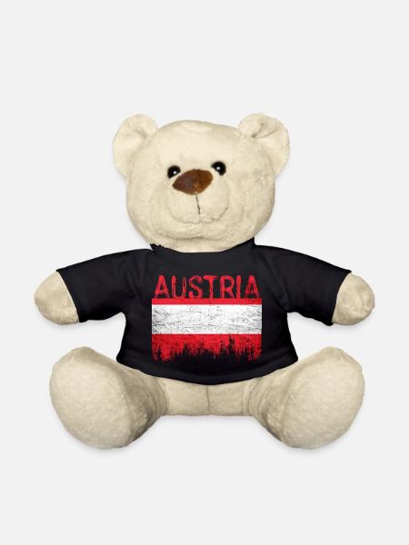 Australian flag style with city silhouette - Teddy Bear - black
