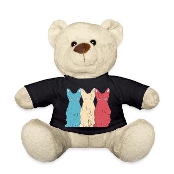 Cat Vector Animal Pet Kitten retro Grunge - Teddy Bear - black - Front
