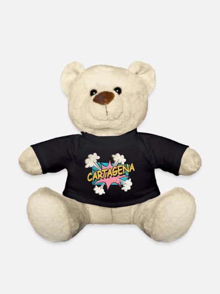 Cartagena Spanien Stadt Schrift Pop Art Comic - Teddy - Schwarz
