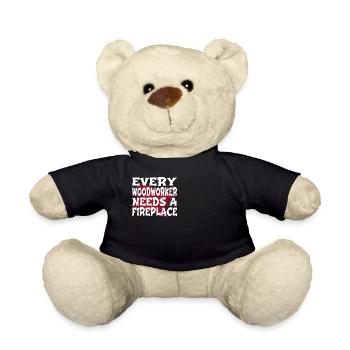 fier charpentier crâne tshirts ébéniste - Nounours - noir - Devant