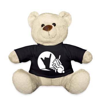 Kaninchen Hand Schatten Ruf Dich An! Telefon Handy - Teddy - Schwarz - Vorne