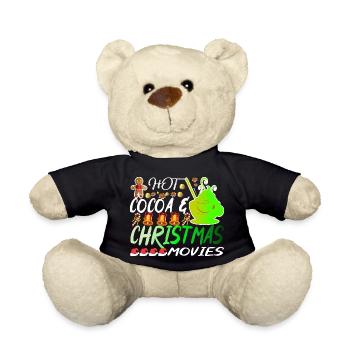 Hot Cocoa And Christmas Movie - Teddy Bear - black - Front