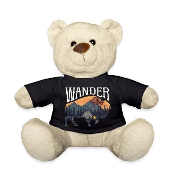 Wandern Campen Camping Outdoor Wandertour Wanderer - Teddy - Schwarz - Vorne