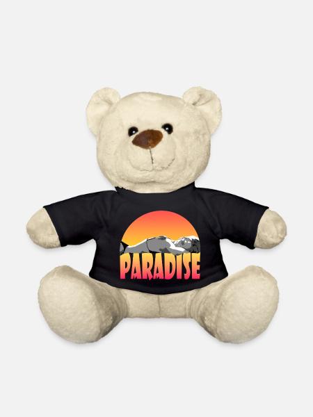Sunset Beach Girl Beachwear Design - Teddy Bear - black