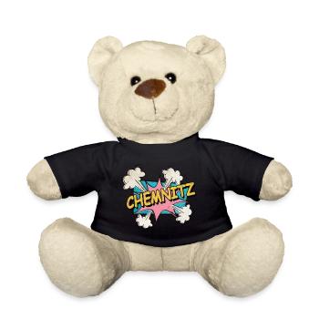 Chemnitz Germany City Font Pop Art Comic - Teddy Bear - black - Front