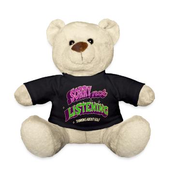 Happy Golf Course Golf Ball Golfgirl Statement - Teddy Bear - black - Front