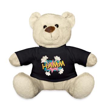Hamm Deutschland Stadt Schrift Pop Art Comic - Teddy - Schwarz - Vorne
