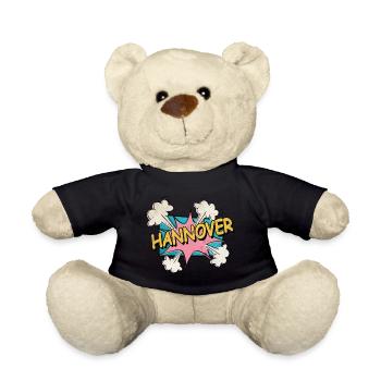 Hannover Germany City Font Pop Art Comic - Teddy Bear - black - Front