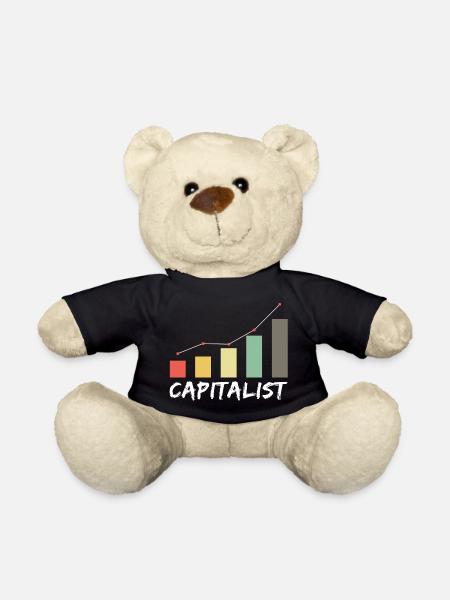 Capitalist - Kapitalist Geld Money Börse Exchange - Teddy Bear - black